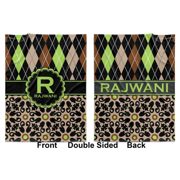 Argyle & Moroccan Mosaic Baby Blanket (Double Sided - Printed Front and Back)