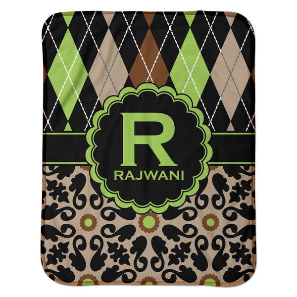 Argyle & Moroccan Mosaic Baby Sherpa Blanket - Flat