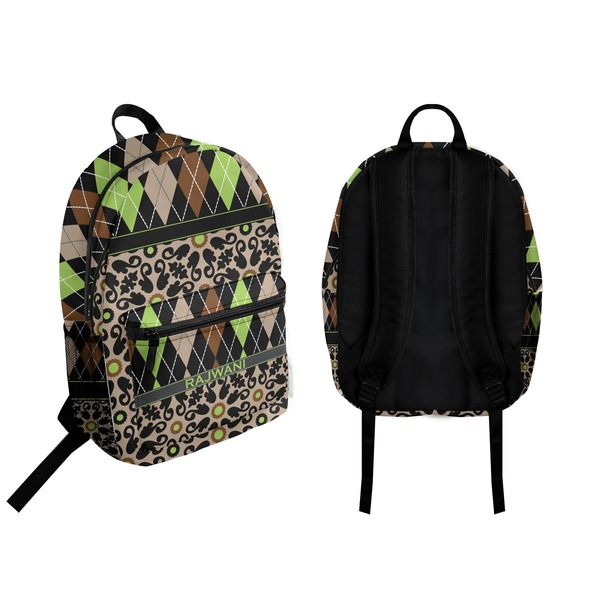 Argyle & Moroccan Mosaic Backpack front and back - Apvl