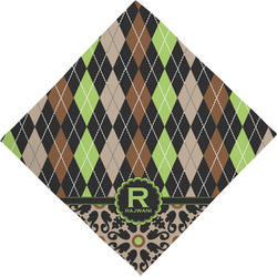 Argyle & Moroccan Mosaic Dog Bandana Scarf w/ Name and Initial