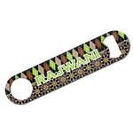 Argyle & Moroccan Mosaic Bar Bottle Opener - White w/ Name and Initial