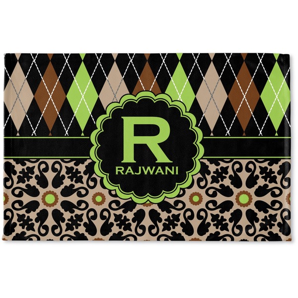 Custom Argyle & Moroccan Mosaic Woven Mat (Personalized)