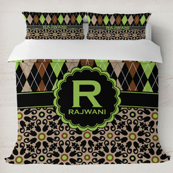 Argyle & Moroccan Mosaic Duvet Cover Set - King (Personalized)