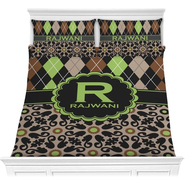 Custom Argyle & Moroccan Mosaic Comforter Set - Full / Queen (Personalized)