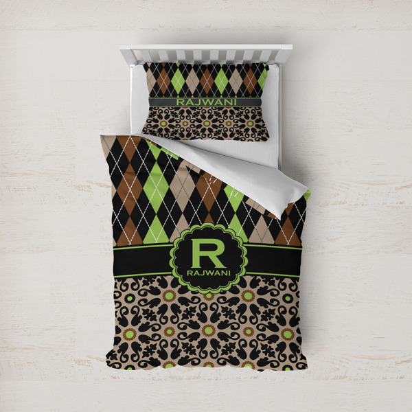 Custom Argyle & Moroccan Mosaic Duvet Cover Set - Twin (Personalized)
