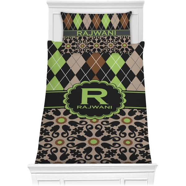 Custom Argyle & Moroccan Mosaic Comforter Set - Twin (Personalized)