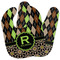 Argyle & Moroccan Mosaic Baby Bib w/ Name and Initial