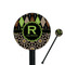 Argyle & Moroccan Mosaic 5.5" Round Plastic Stir Sticks - Black - Single Sided (Personalized)