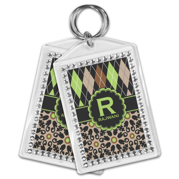 Argyle & Moroccan Mosaic Bling Keychain - MAIN