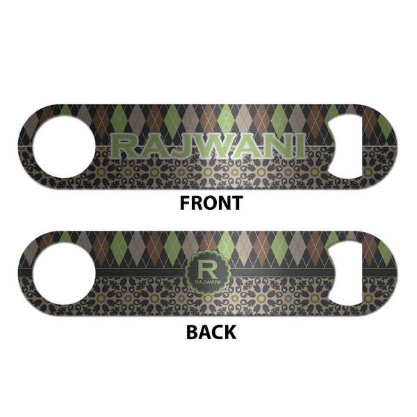 Argyle & Moroccan Mosaic Bottle Opener - Front & Back
