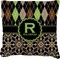 Argyle & Moroccan Mosaic Burlap Pillow 18"