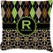 Argyle & Moroccan Mosaic Faux-Linen Throw Pillow 26" (Personalized)