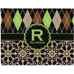 Argyle & Moroccan Mosaic Woven Fabric Placemat - Twill w/ Name and Initial