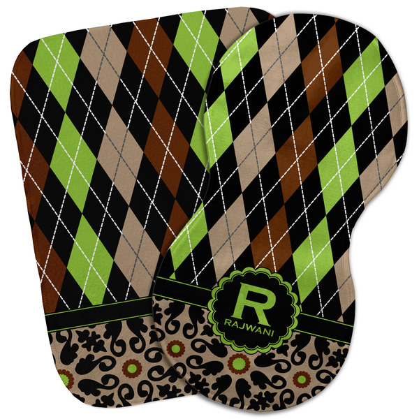 Custom Argyle & Moroccan Mosaic Burp Cloth (Personalized)