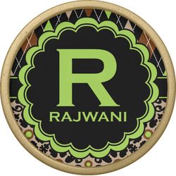 Argyle & Moroccan Mosaic Cabinet Knob - Gold (Personalized)