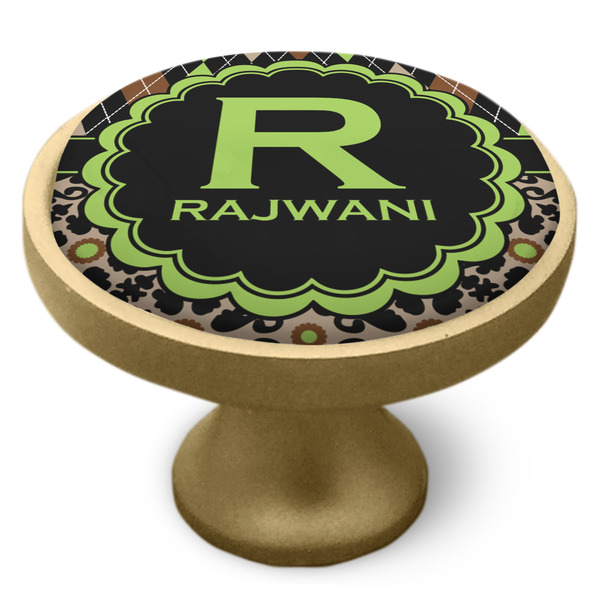 Argyle & Moroccan Mosaic Cabinet Knob - Gold - Side