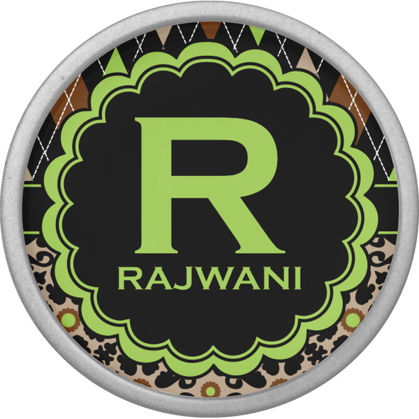 Argyle & Moroccan Mosaic Cabinet Knob - Nickel - Front