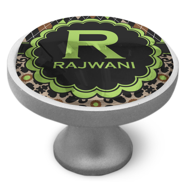 Argyle & Moroccan Mosaic Cabinet Knob - Nickel - Side