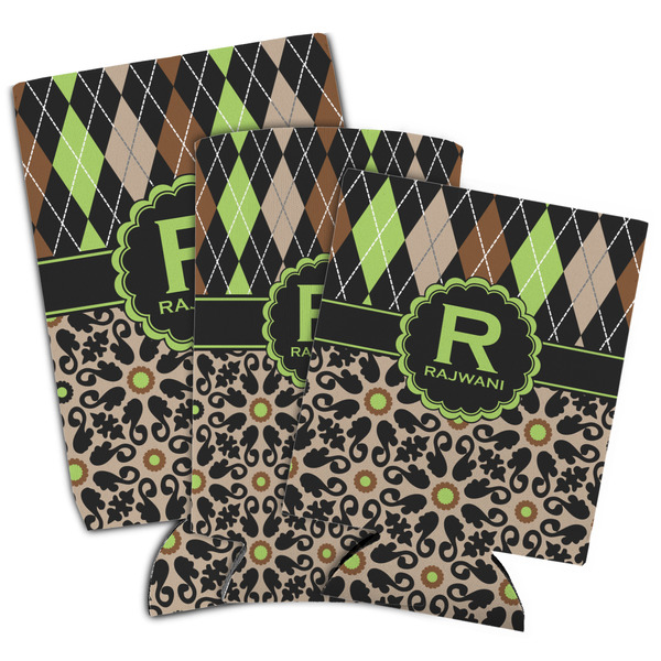 Argyle & Moroccan Mosaic Can Coolers - PARENT/MAIN