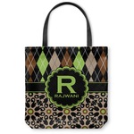 Argyle & Moroccan Mosaic Canvas Tote Bag - Large - 18"x18" (Personalized)