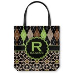 Argyle & Moroccan Mosaic Canvas Tote Bag - Small - 13"x13" (Personalized)