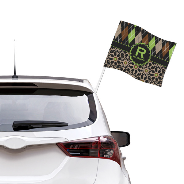 Argyle & Moroccan Mosaic Car Flag - Large - LIFESTYLE