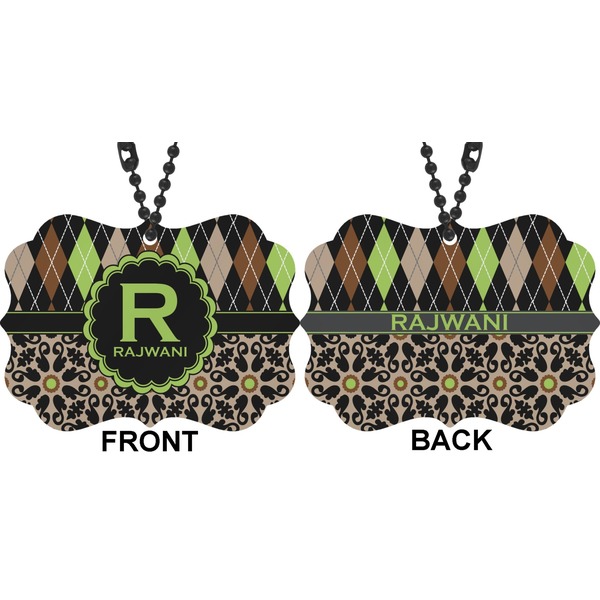 Argyle & Moroccan Mosaic Car Ornament (Approval)