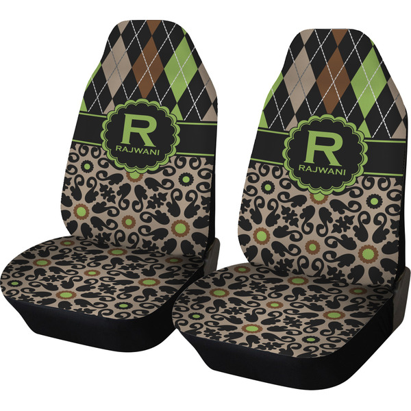 Custom Argyle & Moroccan Mosaic Car Seat Covers (Set of Two) (Personalized)