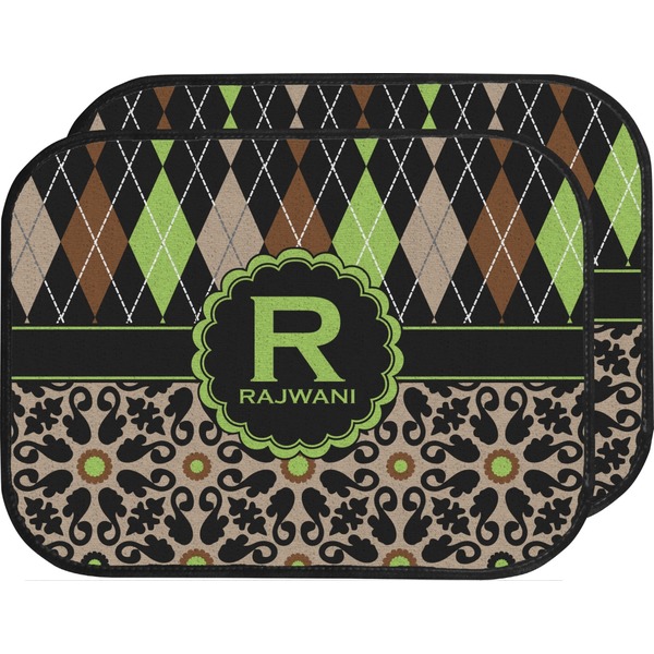 Argyle & Moroccan Mosaic Custom Car Floor Mats (Back Seat)