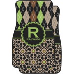 Argyle & Moroccan Mosaic Car Floor Mats (Front Seat) (Personalized)