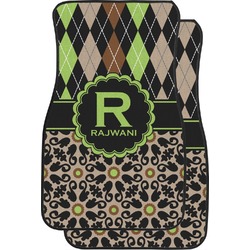 Argyle & Moroccan Mosaic Car Floor Mats (Front Seat) (Personalized)