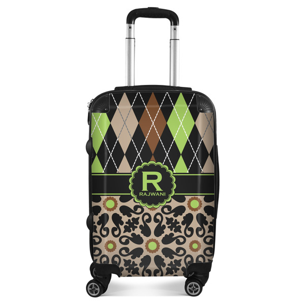 Custom Argyle & Moroccan Mosaic Suitcase - 20" Carry On (Personalized)