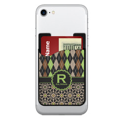 Argyle & Moroccan Mosaic 2-in-1 Cell Phone Credit Card Holder & Screen Cleaner (Personalized)