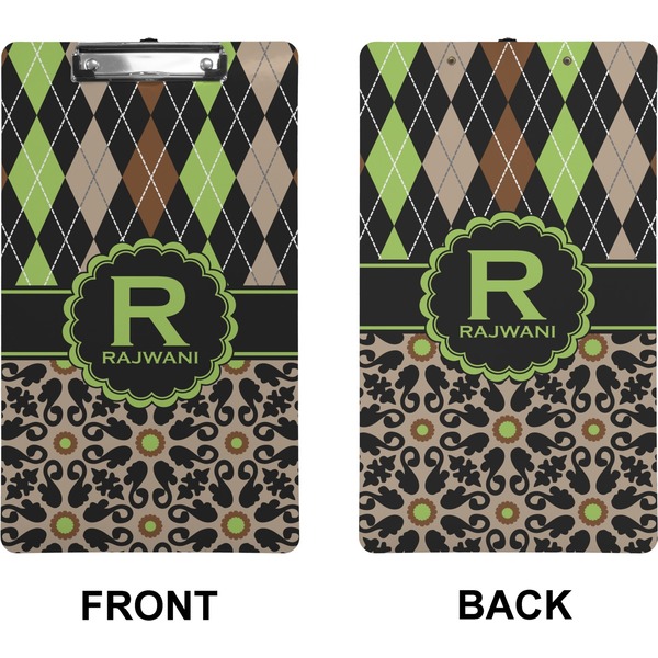 Argyle & Moroccan Mosaic Clipboard (Legal) (Front + Back)
