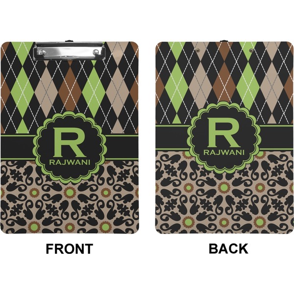 Argyle & Moroccan Mosaic Clipboard (Letter) (Front + Back)