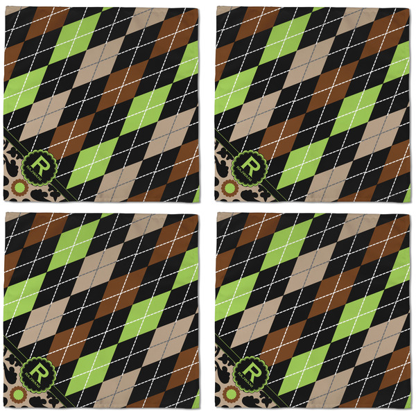 Argyle & Moroccan Mosaic Cloth Napkins - Personalized Dinner (APPROVAL) Set of 4