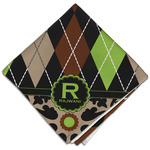 Argyle & Moroccan Mosaic Cloth Dinner Napkin - Single w/ Name and Initial