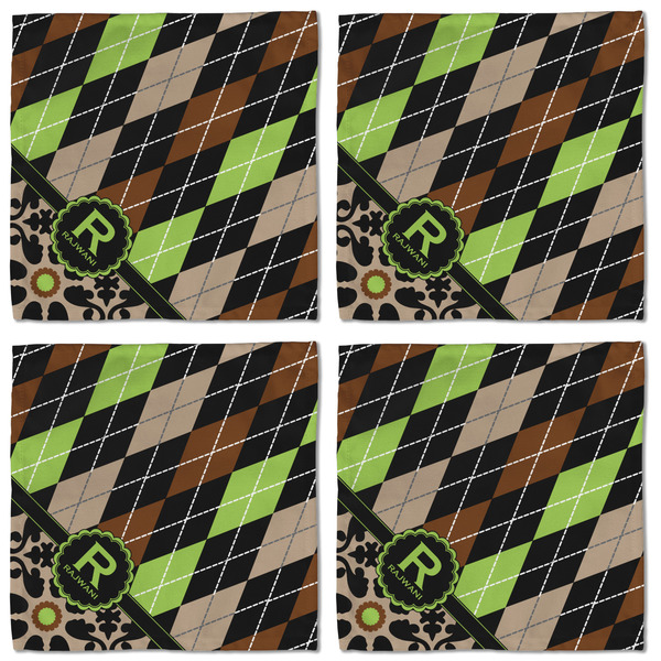 Argyle & Moroccan Mosaic Cloth Napkins - Personalized Lunch (APPROVAL) Set of 4