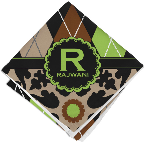 Argyle & Moroccan Mosaic Cloth Napkins - Personalized Lunch (Folded Four Corners)