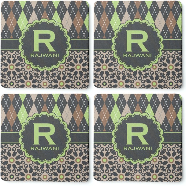 Argyle & Moroccan Mosaic Coaster Rubber Back - Apvl