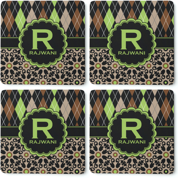 Argyle & Moroccan Mosaic Coaster Rubber Back - Apvl