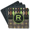 Argyle & Moroccan Mosaic Square Rubber Backed Coasters - Set of 4 (Personalized)