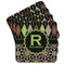 Argyle & Moroccan Mosaic Cork Coaster - Set of 4 w/ Name and Initial