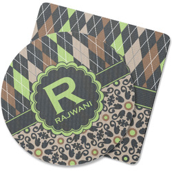 Argyle & Moroccan Mosaic Rubber Backed Coaster (Personalized)