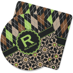 Argyle & Moroccan Mosaic Rubber Backed Coaster (Personalized)