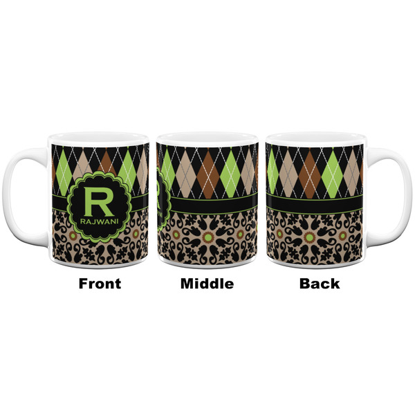 Argyle & Moroccan Mosaic Coffee Mug - 11 oz - White APPROVAL