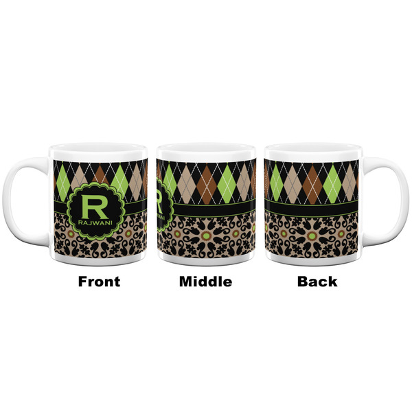 Argyle & Moroccan Mosaic Coffee Mug - 20 oz - White APPROVAL