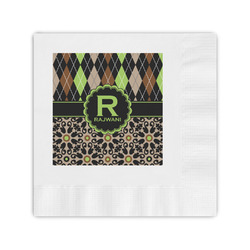 Argyle & Moroccan Mosaic Coined Cocktail Napkins (Personalized)