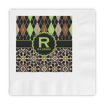 Argyle & Moroccan Mosaic Embossed Decorative Napkins (Personalized)