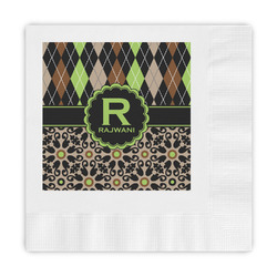 Argyle & Moroccan Mosaic Embossed Decorative Napkins (Personalized)